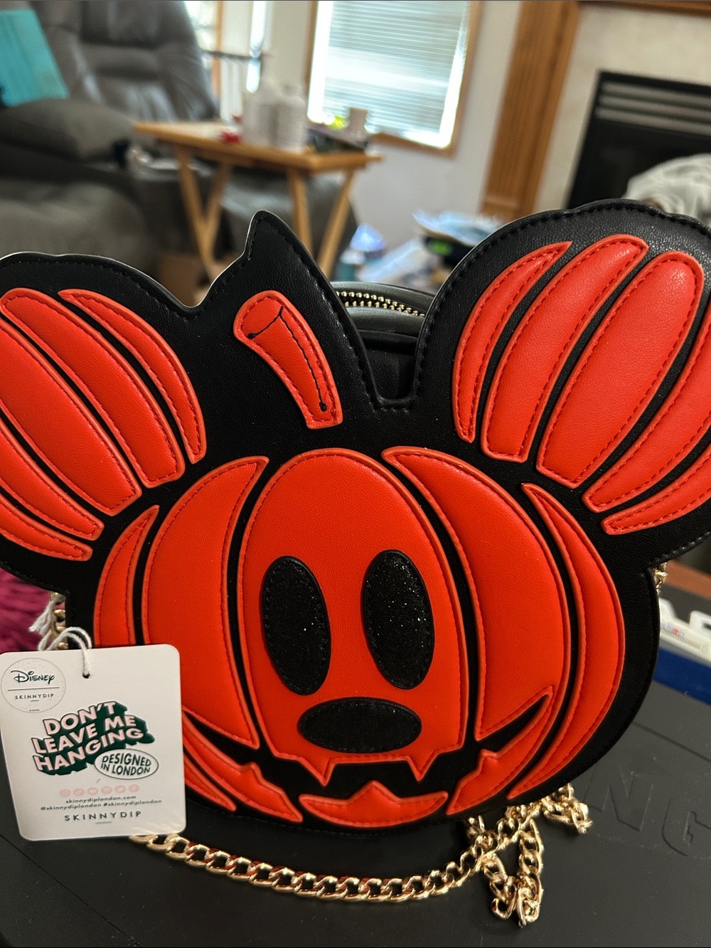 Skinnydip x Disney Orange Pumpkin Mickey Crossbody Bag